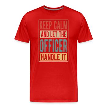 Cadeau rétro d’officier - T-shirt bio Premium Homme - rouge - Devant - Damien (186cm)