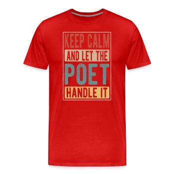 Poet Retro Geschenk - Männer Premium Bio T-Shirt - Rot - Vorne - Damien (186cm)
