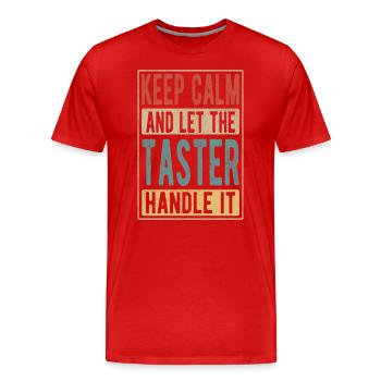 Cadeau rétro d’essai - T-shirt bio Premium Homme - rouge - Devant - Damien (186cm)