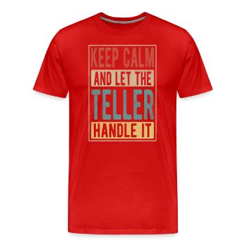Teller Retro Geschenk - Männer Premium Bio T-Shirt - Rot - Vorne - Damien (186cm)