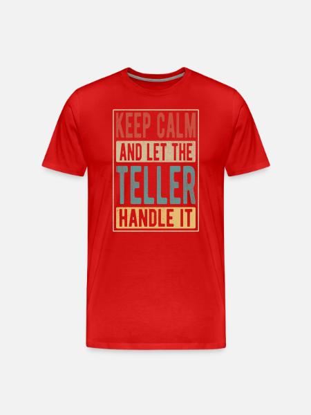 Teller Retro Geschenk - Männer Premium Bio T-Shirt - Rot