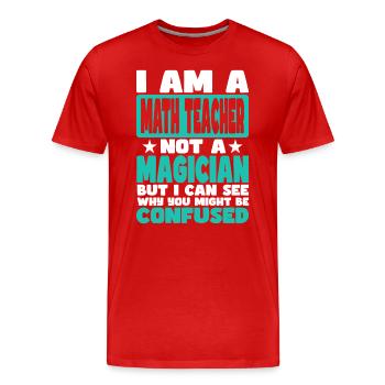 Mathelehrer - Männer Premium Bio T-Shirt - Rot - Vorne - Damien (186cm)