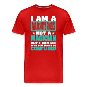 Fallschirm-Rigger - Männer Premium Bio T-Shirt - Rot - Vorne - Damien (186cm)