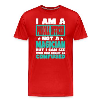 Parole Officer - Men's Premium Organic T-Shirt - red - Front - Damien (186cm)