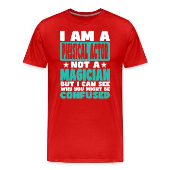 Physical Actor - Men's Premium Organic T-Shirt - red - Front - Damien (186cm)