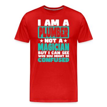 Klempner - Männer Premium Bio T-Shirt - Rot - Vorne - Damien (186cm)