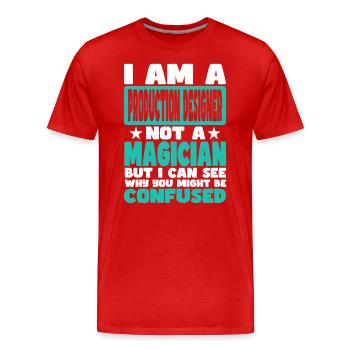 Concepteur de production - T-shirt bio Premium Homme - rouge - Devant - Damien (186cm)