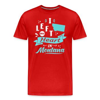 Montana Souvenir Amour - T-shirt bio Premium Homme - rouge - Devant - Damien (186cm)