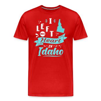 Idaho Souvenir Love - Men's Premium Organic T-Shirt - red - Front - Damien (186cm)