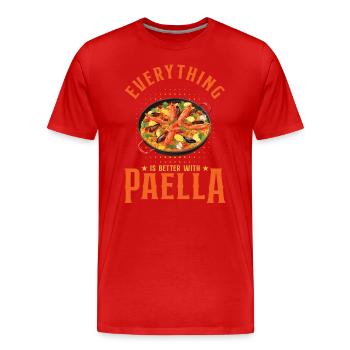 Alles ist besser mit Paella Spanische Küche - Männer Premium Bio T-Shirt - Rot - Vorne - Damien (186cm)