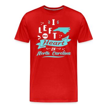 Caroline du Nord Souvenir Amour - T-shirt bio Premium Homme - rouge - Devant - Damien (186cm)