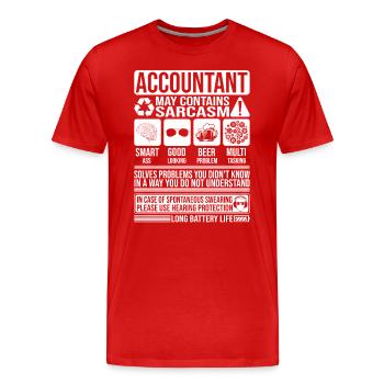 Buchhalter Sarkasmus lustig Geschenk Buchhalter - Männer Premium Bio T-Shirt - Rot - Vorne - Damien (186cm)