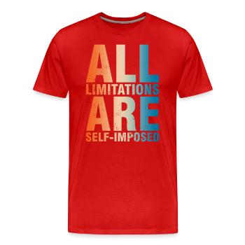 Alle Grenzen Sind Selbstauferlegt - Männer Premium Bio T-Shirt - Rot - Vorne - Damien (186cm)