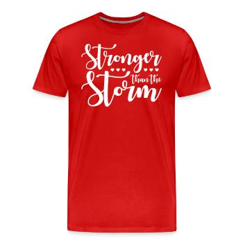 Plus fort que la tempête Motivation - T-shirt bio Premium Homme - rouge - Devant - Damien (186cm)