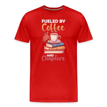 Bücherwurm Kaffeeliebhaber Entspannung - Männer Premium Bio T-Shirt - Rot - Vorne - Damien (186cm)