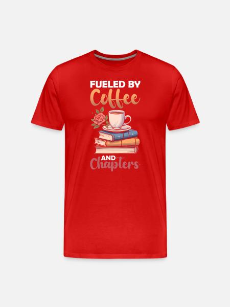 Bookworm, Coffee Lover, Relaxation - Men's Premium Organic T-Shirt - red