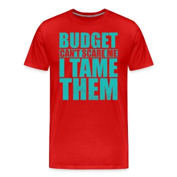 Le budget ne peut pas me faire peur - T-shirt bio Premium Homme - rouge - Devant - Damien (186cm)