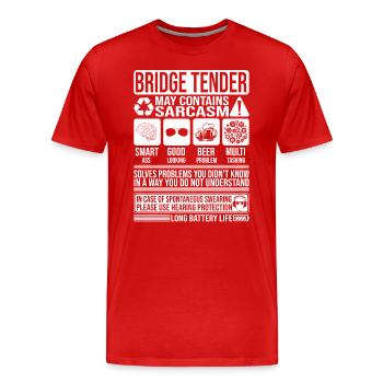 Bridge Tender Sarcasm funny Gift Bridge Tender - Men's Premium Organic T-Shirt - red - Front - Damien (186cm)