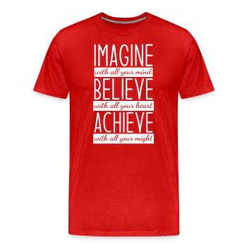 Imagine Faith Achieves Motivation - Men's Premium Organic T-Shirt - red - Front - Damien (186cm)