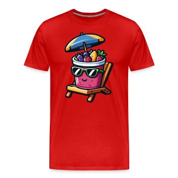 Sonnige Smoothie Bowl Entspannung - Männer Premium Bio T-Shirt - Rot - Vorne - Damien (186cm)