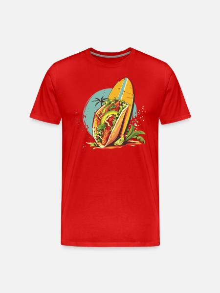 Summer Surfer Taco Sunset - Men's Premium Organic T-Shirt - red