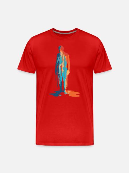 Farbexplosion Moderne Silhouette - Männer Premium Bio T-Shirt - Rot