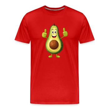 Happy Avocado Thumbs Up - T-shirt bio Premium Homme - rouge - Devant - Damien (186cm)