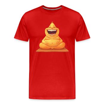 Rire détendu avec la figurine Yoga Orange - T-shirt bio Premium Homme - rouge - Devant - Damien (186cm)