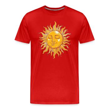 Sonniger Tag Traumhaftes Gesicht - Männer Premium Bio T-Shirt - Rot - Vorne - Damien (186cm)