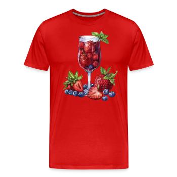 Sommerliche Beeren Cocktail Fantasie - Männer Premium Bio T-Shirt - Rot - Vorne - Damien (186cm)