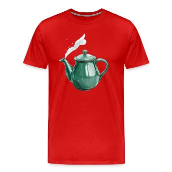 Grüne Teekanne Mit Magischem Dampf - Männer Premium Bio T-Shirt - Rot - Vorne - Damien (186cm)