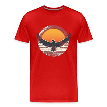 Aigle sublime au coucher du soleil - T-shirt bio Premium Homme - rouge - Devant - Damien (186cm)