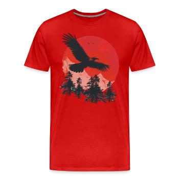 Wilder Adler Im Roten Sonnenuntergang - Männer Premium Bio T-Shirt - Rot - Vorne - Damien (186cm)