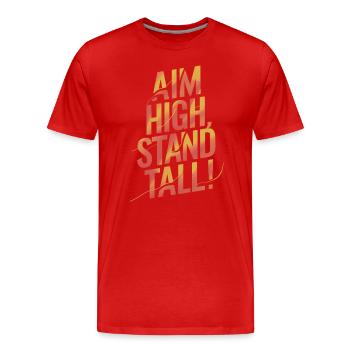 Goals High Stand Pride Motivation - Men's Premium Organic T-Shirt - red - Front - Damien (186cm)