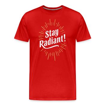 Exsude Positivité - Restez radieux - T-shirt bio Premium Homme - rouge - Devant - Damien (186cm)