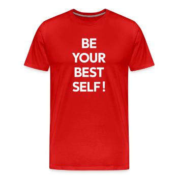 Soyez votre meilleure version - T-shirt bio Premium Homme - rouge - Devant - Damien (186cm)