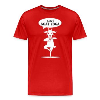 Ich Liebe Ziegenyoga Balance & Harmonie - Männer Premium Bio T-Shirt - Rot - Vorne - Damien (186cm)