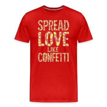 Répandez l’amour comme un jeu de confettis de couleurs - T-shirt bio Premium Homme - rouge - Devant - Damien (186cm)