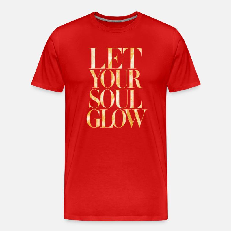 Lass Deine Seele Strahlen - Männer Premium Bio T-Shirt - Rot