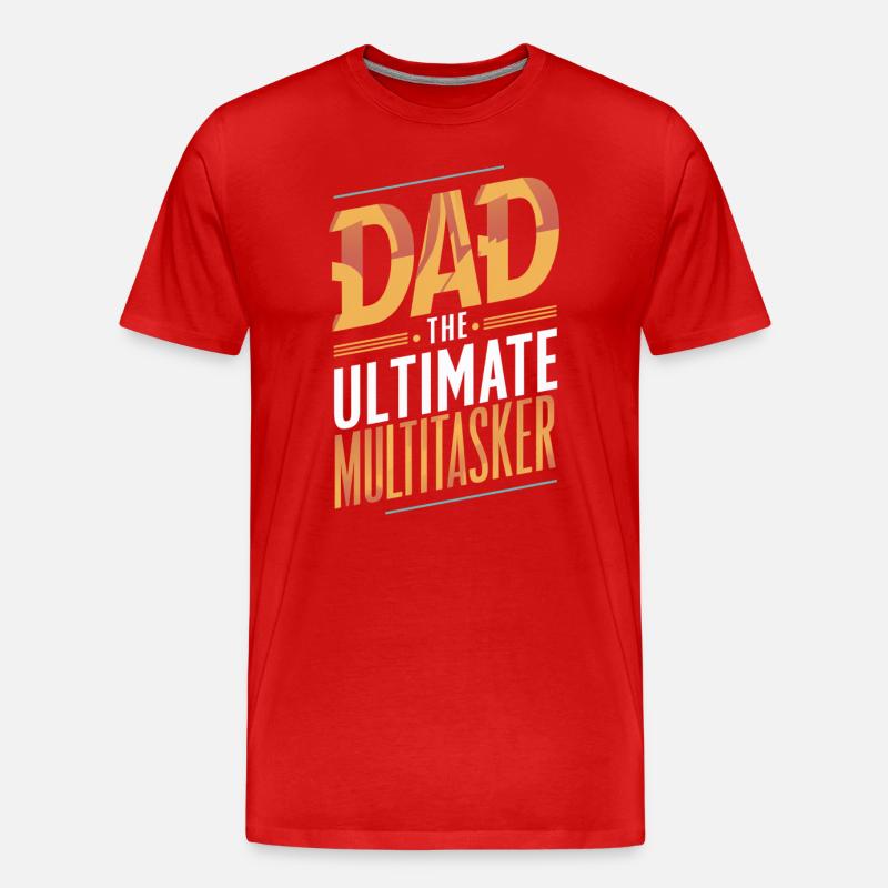 Dad The Ultimate Multitasker - Männer Premium Bio T-Shirt - Rot