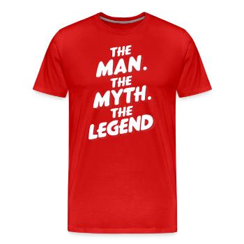 L’homme, le mythe, la légende - T-shirt bio Premium Homme - rouge - Devant - Damien (186cm)