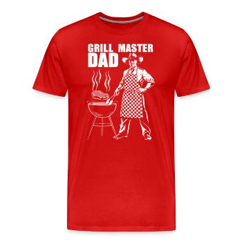 Grillmeister und Stolzer Vater - Männer Premium Bio T-Shirt - Rot - Vorne - Damien (186cm)