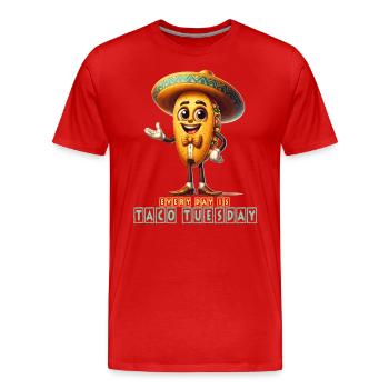 Jeder Tag Ist Taco Dienstag - Männer Premium Bio T-Shirt - Rot - Vorne - Damien (186cm)