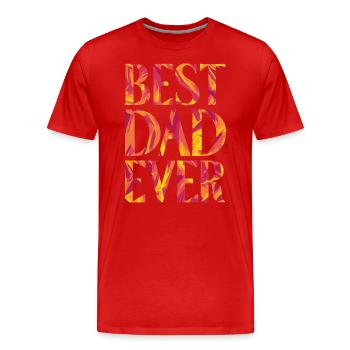 Best Dad in the World Fiery Pattern - Men's Premium Organic T-Shirt - red - Front - Damien (186cm)