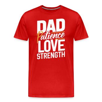 Renforcez la patience de l’amour - Honorez votre père - T-shirt bio Premium Homme - rouge - Devant - Damien (186cm)