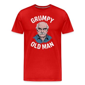 Grumpy Old Man Lustiger Spruch - Männer Premium Bio T-Shirt - Rot - Vorne - Damien (186cm)