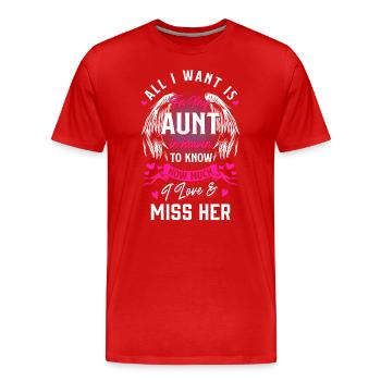 Tante Im Himmel - Männer Premium Bio T-Shirt - Rot - Vorne - Damien (186cm)