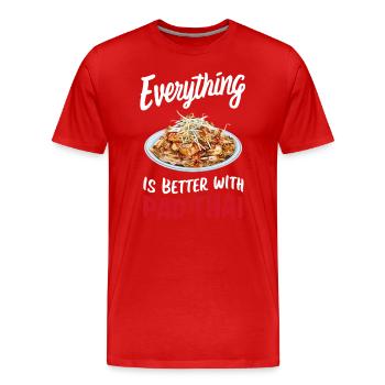Everything is better with Pad Thai - Men's Premium Organic T-Shirt - red - Front - Damien (186cm)