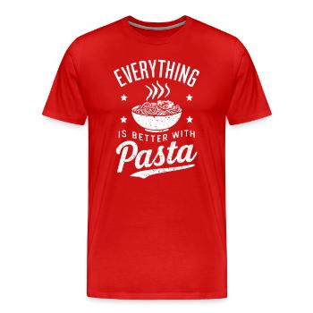 Alles Ist Besser Mit Pasta Design Für Pasta - Männer Premium Bio T-Shirt - Rot - Vorne - Damien (186cm)