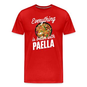 Tout est meilleur avec la paella - T-shirt bio Premium Homme - rouge - Devant - Damien (186cm)